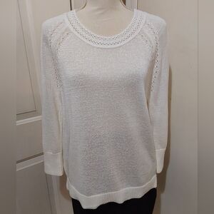 🌺 NWT Ann Taylor Loft Elegant White Pullover Sweater